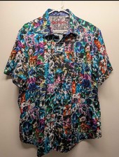 Robert Graham Men's 2XL Short Sleeve Multicolor Geometric Floral Classic Fit picture