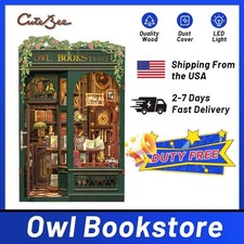 Owl Bookstore DIY Miniature Wooden Dollhouse Kit 17cm/6.7in LED Light Model picture