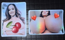 Ava Addams - Adult Porn Rainbow Holo Trading Card Sized Stickers - (Set Of Two) picture