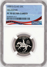 1999-S Proof State Quarter, Delaware,  PF70 Ultra Cameo NGC, Patriotic Label picture