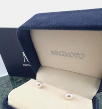 Mikimoto 18k yellow Gold 6.5mm Pearl Stud Earrings A+ picture