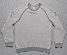 L.L. Bean Mens XLT Gray Waffle Knit Raglan Long Sleeve Crewneck Pullover Sweater picture