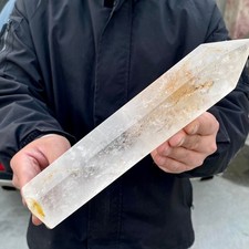3.28LB  Large Natural Clear White Crystal Obelisk Transparent Quartz Energy picture