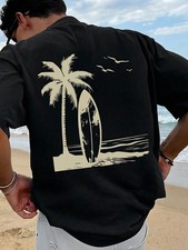  Men's Graphic T-Shirt Beach Vacation Casual Summer Wear Printed Loose Fit  picture