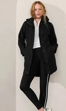 NEW Athleta Rainout Sutro Trench Hoodie Jacket Black Full-Zip Lightweight XL picture