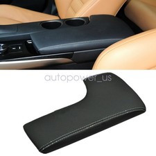 Leather Console Lid Armrest Cover For Lexus IS250 IS350 2014-2017 Black picture