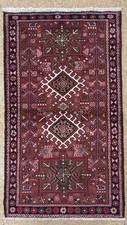 Vintage Karajeh 3x5 Tribal Geometric Hand Knotted Wool Oriental Area Rug Red picture