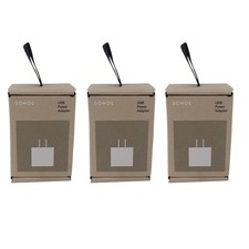 Lot of 3 SONOS USBADUS1 USB Power Adapter Wall Plug 10W - White picture