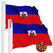 G128 2 Pack: Haiti Haitian Flag 5x8 Ft Spun Poly, Country Flag, Embroidered picture