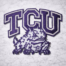 TCU HORNED FROGS NCAA EMBROIDERED IRON ON PATCH 3 1/2
