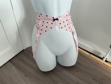 Ann Summers size small sexy lace polka dot pink suspender belt picture