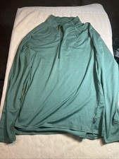 REI CoOp 1/4 Zip Mens Sz Large, Green, Poly-Spandex, Running, Gym - EUC picture
