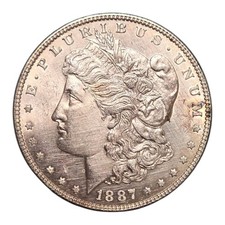 1887 P Morgan Silver Dollar Us Coin Au+ Details Philadelphia Mint picture