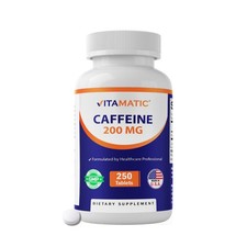 Vitamatic Caffeine Pills 200mg per Serving -  250 Vegetarian Tablets picture