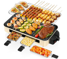 Parrilla Eléctrica Interior 1500W 2 en 1 Antihumo con Placas y Control de Temper picture