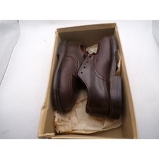 Vintage Boys Brown Leather Oxford Dress Shoes Split Cowhide Size 5B 907 READ picture