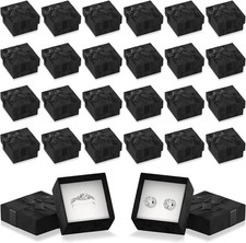 Tesorrio 24Pcs Black Ring Boxes Bulk - Elegant Design picture