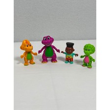 Barney and Friends Action Figure Set Barney Baby Bop BJ JHB26 Lyons 4 Piece Toy picture