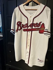 Chipper Jones Signed Majestic Braves Jersey – Authentic – Bold Auto – Adult 42 picture