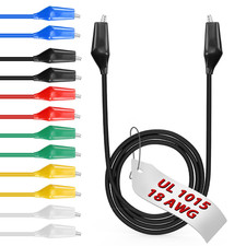 12pcs/20in. Alligator Clips Electrical with Wires UL1015/18AWG, 6 Colors Jumper picture