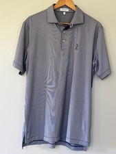Peter Millar Summer Comfort Polo Shirt Mens L Blue White Stripe Ponte Vedra Club picture