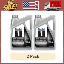 🔥DAILY SALE🔥 Mobil 1 Advanced Full Synthetic Motor Oil 15W-50, 5 Quart,2 Pack picture