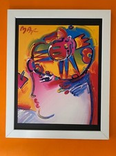 PETER MAX | COLORFUL 1990's VINTAGE SIGNED PRINT  POP ART  NEW  14X11 IN. FRAME picture