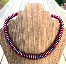 Vintage 70s Catherine Noll French Designer Red Horn Bead Modernist 18