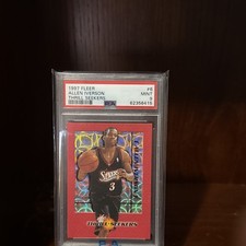1997-98 Fleer Thrill Seekers #6 Allen Iverson Philadelphia 76ers HOF PSA 9 MINT picture