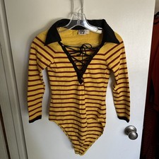 Vintage Jean Paul Gaultier Yellow Stripped Bodysuit picture