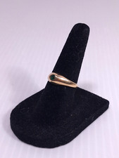Amazing Vtg Moderist SKAL 14K Yellow Gold & Emerald Ladies RIng Sz 5 picture