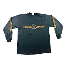 Vintage Metallica Delta Pro Weight T-Shirt Men L Black Flames San Francisco Y2K picture