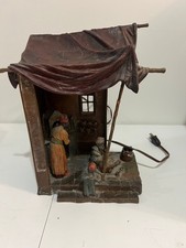 antique Franz Bergman bronze figurine light lamp arab coffee tent lamp picture