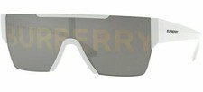 Burberry BE 4291 3007/H White Plastic Rectangle Sunglasses Gold Burberry Logo picture