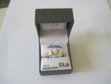 BRILLIANCE 10k RING GENUINE DIAMOND ACCENT MEN WEDDING BYPASS Band Size 10 picture