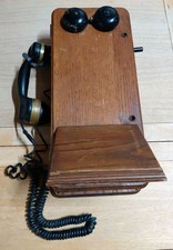 Beautiful Antique Wood Magneto Hand Crank Wind-Up Wall Phone Turned Into Rotary  picture