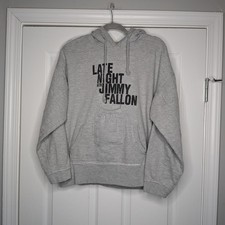 Vintage Late Night With Jimmy Fallon Hoodie Gray Heather NBC Promo Sweatshirt L picture