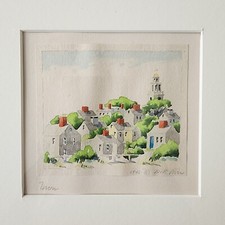 Authentic Period 1943 Watercolor By Doris & Richard Beer Of Nantucket Framed... picture