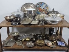 Huge Vintage Silverplate Bronze Aluminum 48 Pc Rogers Gorham Pyrex Sherida 🔥 picture