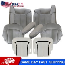 For 1999-2002 Chevy Silverado Driver & Passenger Seat Cover & Foam Cushion Gray picture