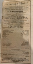 Academy of Music Playbill/Programme Edwin Booth in Richelieu Nov 23 1885 picture