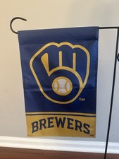MLB Milwaukee Brewers Garden Flag Double Sided MLB Brewers Premium Yard Flag picture