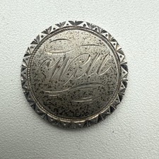 ANTIQUE 1876 SEATED LIBERTY DIME LOVE TOKEN ENGRAVED MONOGRAM picture