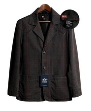 Diesel Blazer Mens Large Brown Red Plaid Jaan Murtaja Archive Y2K Coat Triblend picture