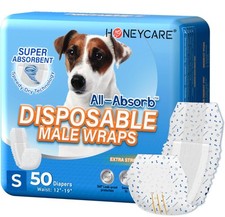 Honey Care All-absorb A26 Male Dog Wrap, 50 Count, Small picture