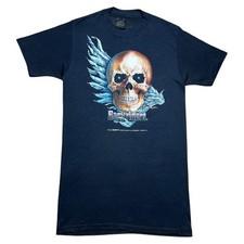 Vintage 1986 Easyriders Skull 3D Emblem Harley Davidson Biker T-Shirt Sz M picture