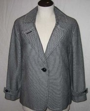 NEW Talbots Women Black & White Blazer Jacket Medium 10  $169 picture