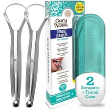 Tongue Scraper for Adults (2 Pack) with Travel Case, 420 Medical-Grade 100% Stai picture