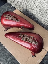 1995 Harley Softail Custom Evo FXSTS Split Gas Tank Set Pair Red picture