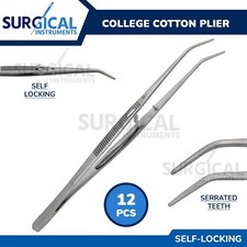 12 Pcs Self-Locking College Cotton Pliers Set Dental Endodontic German Grade picture